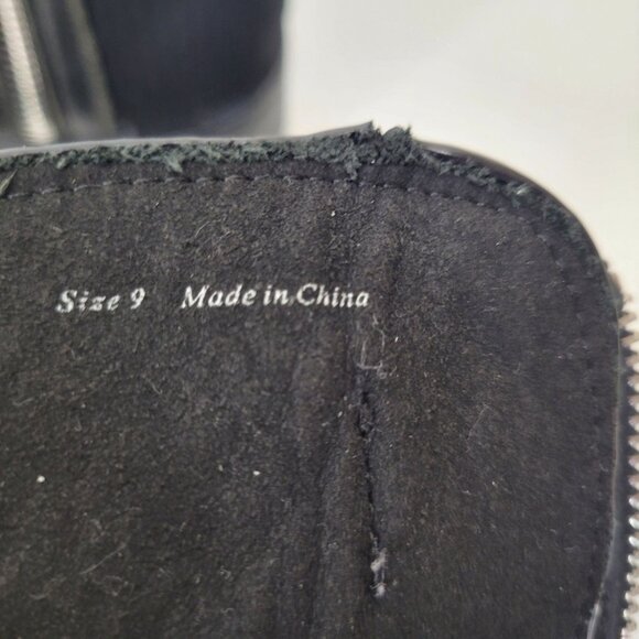 Dolce Vita Black Leather Combat Boots With Buckle Straps & Side Zipper Rugged Lu - Picture 7 of 8